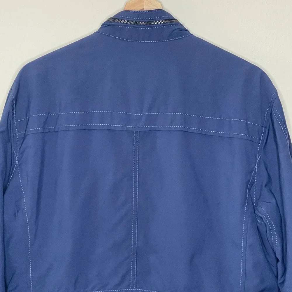 Zara Man Blue Field Jacket Mens XL Utility Military Mock Neck Zip Front Jacket - Picture 8 of 12